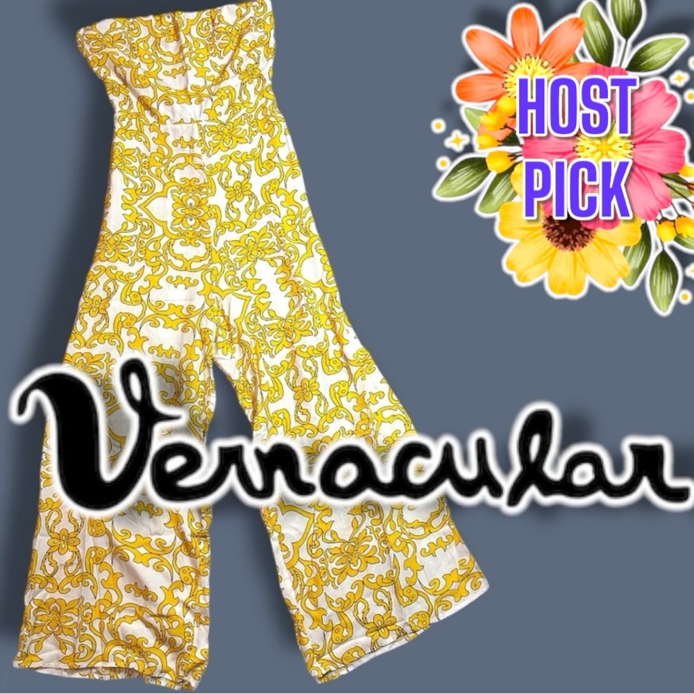 🎉HP🎉NWT Vernacular 70s Design Open Back Tube Top Romper. Size Small